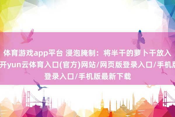 体育游戏app平台 浸泡腌制：将半干的萝卜干放入腌制液中-开yun云体育入口(官方)网站/网页版登录入口/手机版最新下载