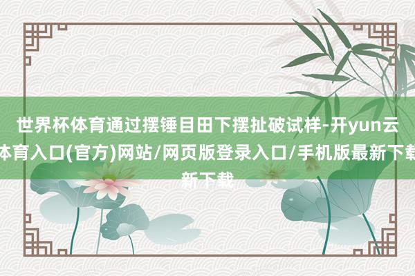世界杯体育通过摆锤目田下摆扯破试样-开yun云体育入口(官方)网站/网页版登录入口/手机版最新下载