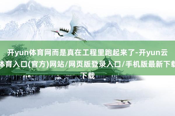 开yun体育网而是真在工程里跑起来了-开yun云体育入口(官方)网站/网页版登录入口/手机版最新下载