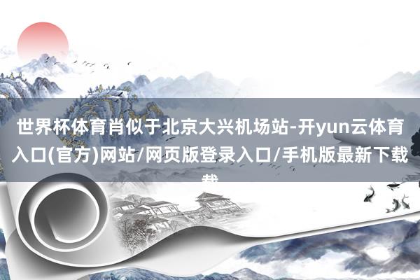 世界杯体育肖似于北京大兴机场站-开yun云体育入口(官方)网站/网页版登录入口/手机版最新下载