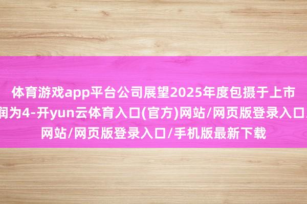 体育游戏app平台公司展望2025年度包摄于上市公司激动的净利润为4-开yun云体育入口(官方)网站/网页版登录入口/手机版最新下载